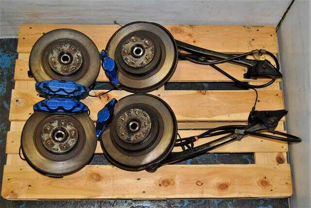 WRX 2002-2005 4/2 Pot 5x100 Brakes For sale, JDM Complete Brakes, Calipers, Rotors & Hubs Package