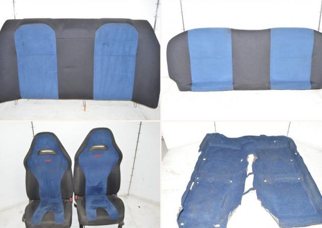 JDM Subaru STi 02-07 Front Seats, Rear Bench & Interior Carpet For Sale - Blue