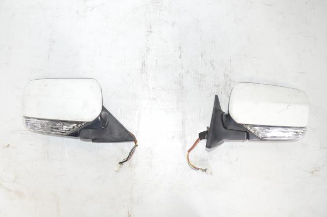 JDM Forester STi SG9 Power Folding Mirrors w/Turn Signals in White with switch