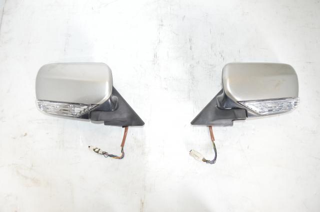 JDM Forester STi SG9 Power Folding Mirrors w/Turn Signals in Silver with switch