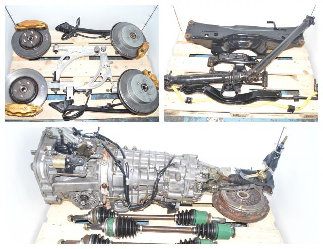 JDM Subaru STi 2002-2007 Version 8 DCCD TY856WB3KA 6-Speed Transmission Package For Sale with Brembo Calipers, Rotors, 5x100 Hubs & Rear 3.9 R180 Differential