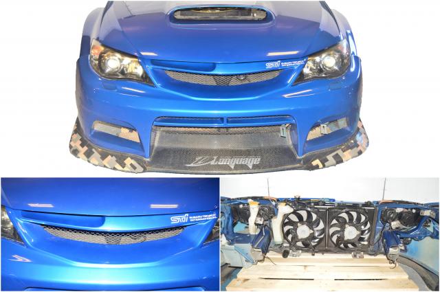 WRB Varis JDM Subaru STI Nose Cut for 2008-2014 w/Front Bumper, Carbon Fiber Lip, Fenders, Hood, Rad Support, Headlights, Grill