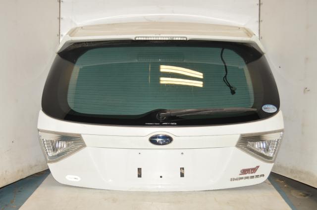 Subaru Version 10 GRB Hatch Tail Gate Assembly w/Spoiler in Aspen White for 2008-2014 WRX & STI Hatches