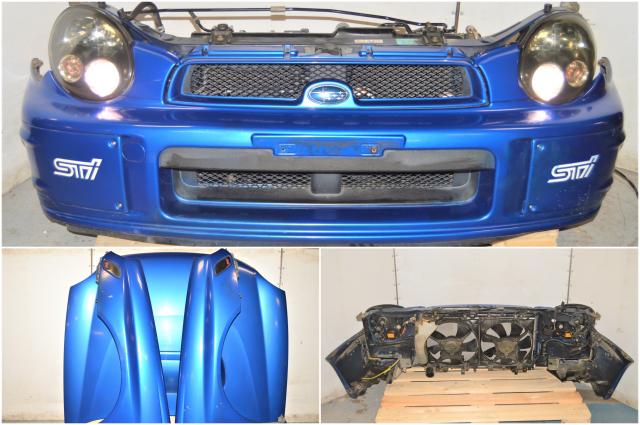 Used JDM Subaru WRB Prodrive Version 7 Bugeye 2002-2003 Front End Conversion with Bumper, HID Headlights, Grille, Fenders with STi Badge Sidemarkers & Rad Support