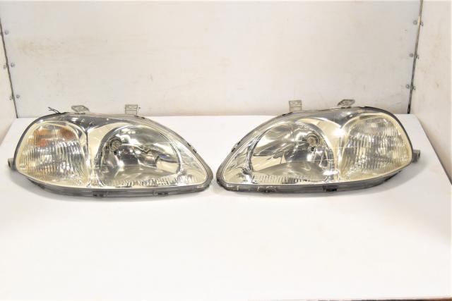 Used JDM Honda Civic Type-R 1996-1997 OEM Left & Right Headlights for Sale