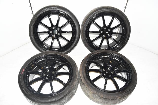 Used JDM 5x100 Advan Racing RS2 10-Spoke Black 18x8J Mags with +48 Offset