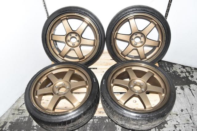 Used JDM 5x100 Volk Racing VR TE37 18x7.5 Mags with +48 Offset for Sale