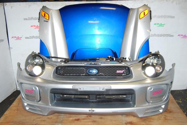 Used Subaru WRX STi Version 7 Front End Conversion, Front bumper with lip, radiator, HID Bugeye headlights, Ballasts, v8 Hood Scoop & STi Grill