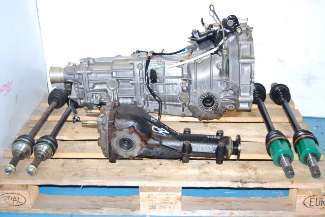 USED SUBARU 5 SPEED MANUAL WRX TRANSMISSION 02-05 TY755VH4AA WITH DIFF AND AXLES