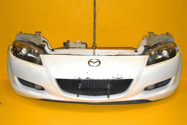 Used Mazda RX-8 Front End Conversion, Fenders, Hood, Rear Bumper, Radiator, Rad Support & Headlights Complete Nose Cut Package
