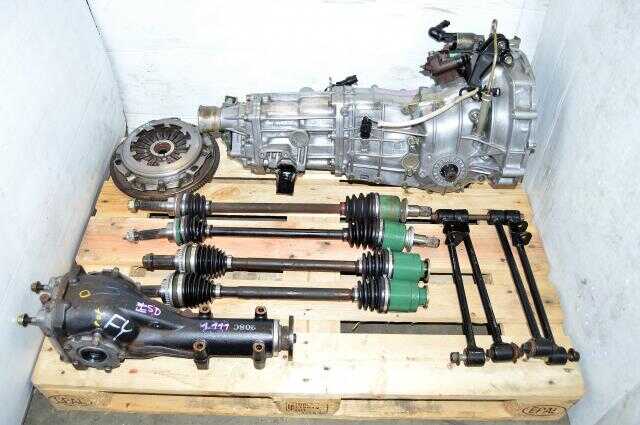 Used Subaru 5 Speed TY753VB1AA Transmission Replacement for 2002-2005 GD WRX For Sale with 4 Corner Axles, Lateral Links and Matching Rear 4.444 Differential