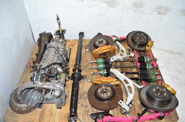 JDM DCCD Version 8 TY856WB6KA 6-Speed Transmission Swap For Sale with 4 Corner Axles, 3.9 R180 Diff, Driveshaft, Aluminum Control Arms & 5x100 Hubs For Sale
