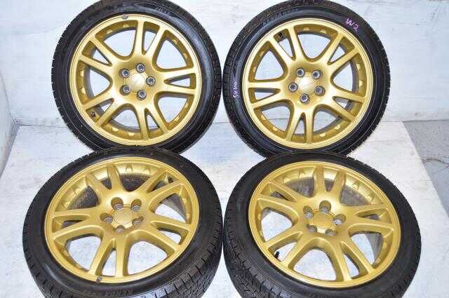 JDM subaru STI mag 17x7.5 v7 5x100 offset 53 icetec kenda winter tires 215/45r17