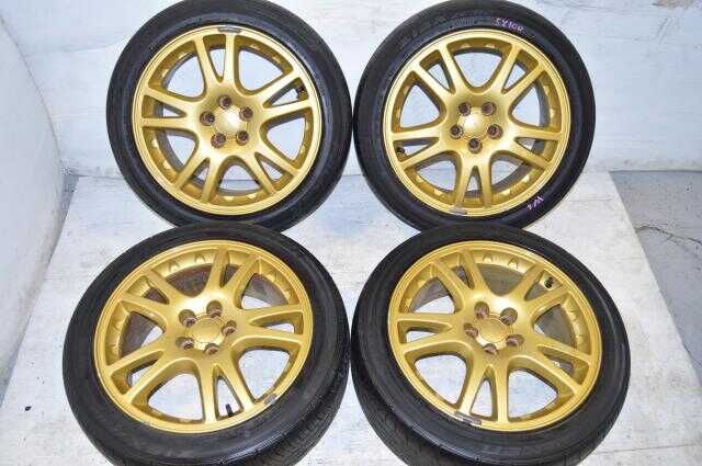 V7 STI JDM MAGS 5X100 17X7.5 OFFSET 53 falken ziex ze912 tires
