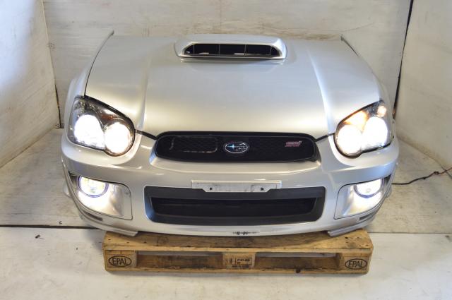 JDM Subaru Blobeye STi 04-05 Front End Conversion with multi-color / dichroic Fog Lights,  Fenders, Hood, Front Bumper , Radiator support 