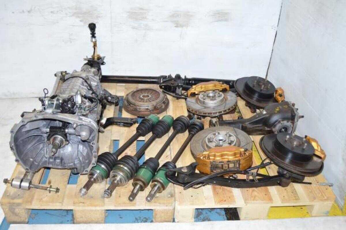 used JDM Subaru STi TY856WB3KA 6MT Six Speed DCCD Transmission Package Axles, Brembo Calipers, 5x100 Hubs, R180 Differential , Lateral Links, Drive Shaft, Subframes, Sway Bar 