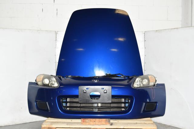 Used JDM Honda S2000 AP1 Blue OEM Front Autobody Nose Cut with Hood, Fenders, Bumper & Headlights for Sale