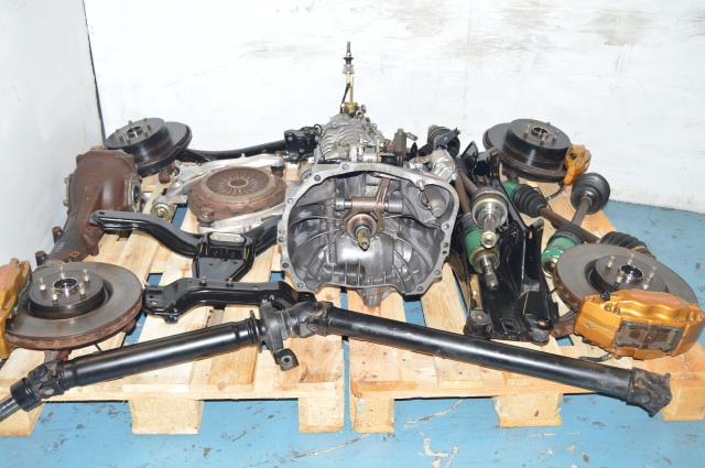 Used Subaru TY856WB1CA 6-Speed Transmission Package with Lateral Links, 4 Corner Hubs, Axles & Driveshaft For Sale 5x100
