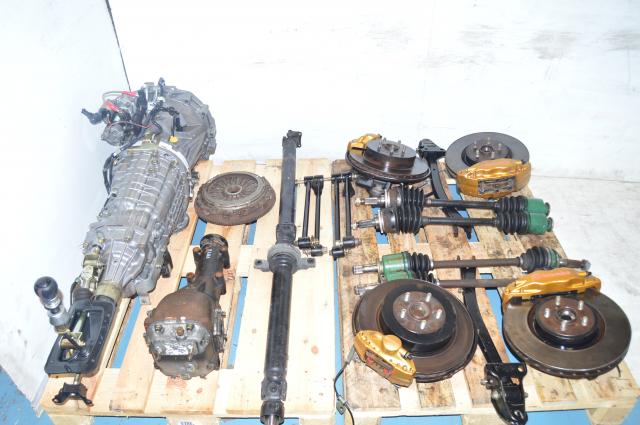 Subaru STi 2002-2007 JDM TY856WB1CA Version 7 6-Speed Transmission, Brembos, Hubs, Rear R180 3.9 Differential & Hub Assembly Kit For Sale