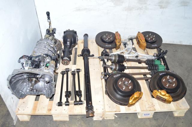  used Subaru STi JDM TY856WB1CA Front LSD Non-Dccd Version 7 6 Speed Transmission Package with 4 Corner Axles, Brembo Calipers, 5x100 Hubs and Aluminum Control Arms