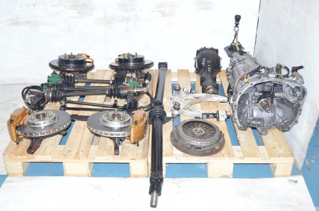 used JDM TY856WB3KA Version 8 DCCD 5x100 6-Speed Transmission Package with Axles, R180 Rear Differential, Rear Crossmember,  Front Aluminum Control Arms For Sale