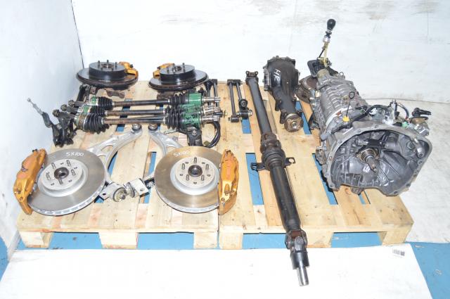 JDM Subaru TY856WB4KA DCCD 6-Speed Transmission Swap for Sale with 4 Corner Brembo Calipers, Axles, Discs, 5x100 Hubs & Aluminum Control Arms