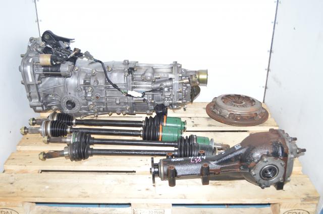 JDM 5mt LSD 4.44 Transmission Package: Axles, Rear Differential & Clutch for 2002-2005 Subaru WRX Pull Type