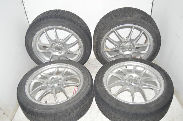 Enkei 5x100 PF01 Wheels w/ For 2002-2014 Subaru Impreza & WRX