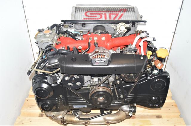 Used JDM Subaru Forester STi 2004-2007 2.5L EJ255 DOHC AVCS Engine Swap for Sale with Turbocharger, Intercooler & Downpipe