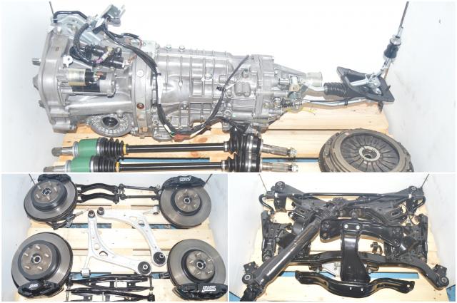 JDM Subaru WRX STi TY856UB9AA 6-Speed Transmission Swap with Axles, Brembo Calipers, 5x114.3 Hubs & Driveshaft for Sale