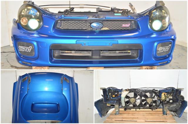 JDM WRB Version 7 Sedan GD 02-03 Bugeye Front End Conversion with HID Headlights, Ballasts, Foglight Covers, Grille, Fenders & v7 Hood for Sale