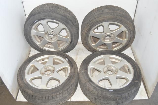 Used Toprun S6 JDM Honda Integra Civic 4-Bolt 4x114.3 Wheels with Mixed Winter Tires for sale