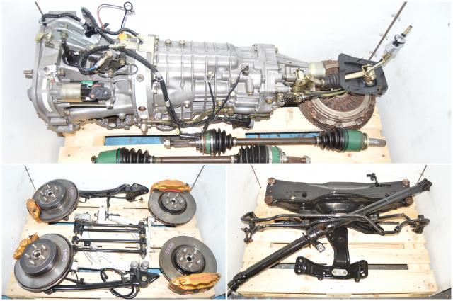JDM 6 Speed TY856WB1CA Version 7 Front LSD Transmission with Rear R180 3.9 STi Differential, Brembos, 4 Corner Axles, Subframe & Driveshaft for Sale