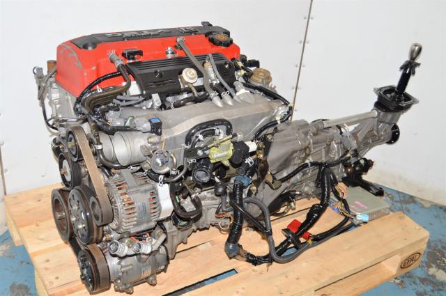 Used Honda S2000 AP1 F20C 2.0L VTEC DOHC Engine Swap for Sale with Transmission, ECU, Engine Harness & Shifter Assembly