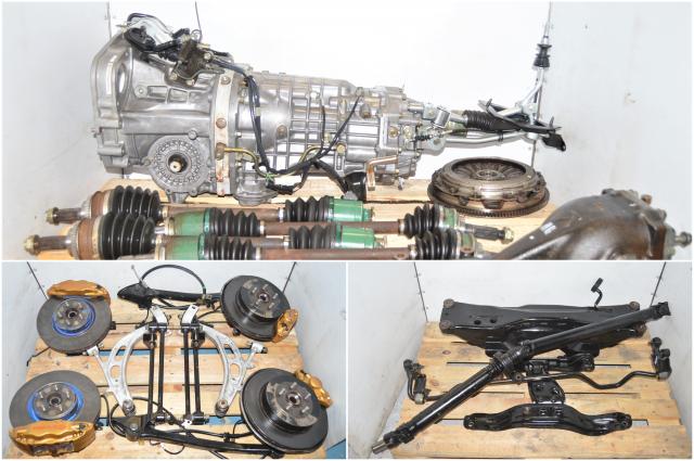 Used STi TY856WB1AA Version 7 2002-2007 Subaru 6-Speed Manual Transmission with GDB Axles, R180 Differential, Driveshaft & Brembo Calipers with 5x100 Hubs for Sale