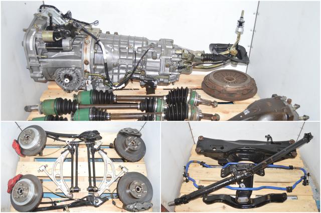 JDM Version 7 TY856WB1CA 6-Speed Transmission with R180 4 Pot / 2 Pot 5x100 Brake Kit, Driveshaft, Rear Differential, Axles & Used Clutch Assembly
