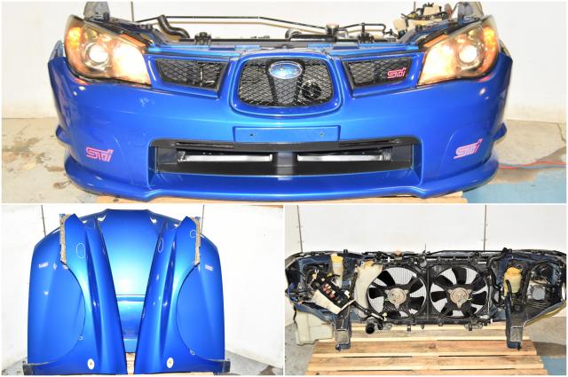 Used WRX Hawkeye Version 9 2006-2007 JDM Front End Conversion with HID Headlights, Hood, Front Bumper Cover, Rad Support, Fenders & STi Hood Scoop for Sale