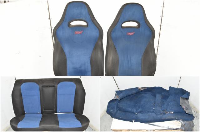 Used Blue JDM STi Version 8 Front Seats & Rear GD Seats with Armrest for Sale & Interior RHD Carpet