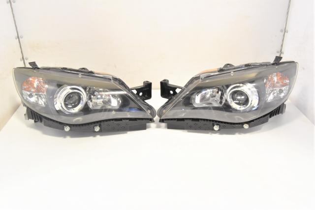 Used Subaru GR GV 2008-2014 STi HID JDM Black Housing Left & Right Headlights for Sale
