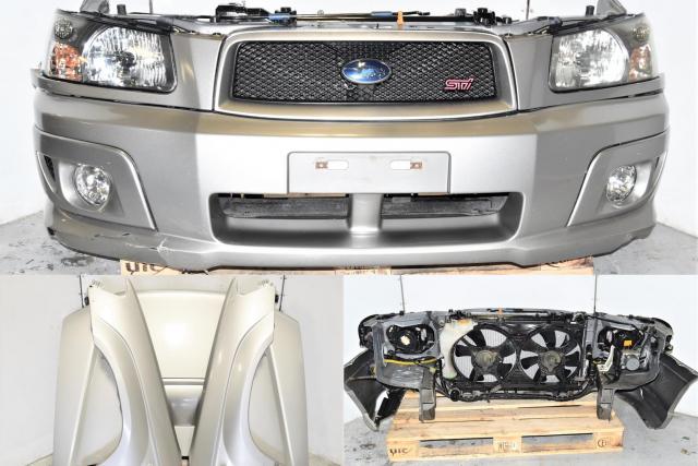 Used JDM Forester SG5 STi 03-05 Complete Front End Autobody Kit with Grille, Fenders, Sideskirts, Rear Bumper, Hood & HID Headlights