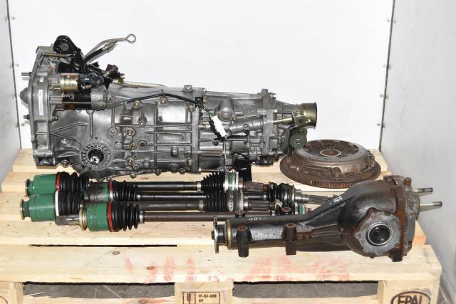 Used JDM Replacement GD 5-Speed WRX 2002-2005 Pull-Type Transmission with Axles, Clutch Assembly & Rear R160 4.444 Differential