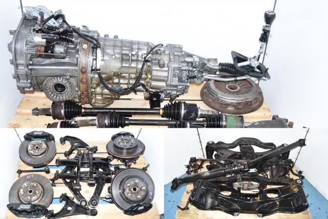 JDM Subaru WRX STi GR 2008+ Replacement 6-Speed Transmission with 5x114.3 Hubs, Brembo Calipers, Driveshaft, R180 Rear Differential, Subframes & Axles for Sale