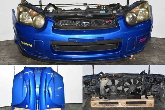 Used JDM WRX STi 2004-2005 Blobeye Version 8 Nose Cut with Headlights, Grille, Hood, Spoiler, Rear Bumper, Side Skirts & Tail Lights
