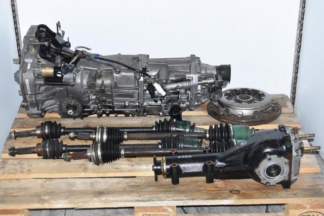 Used Subaru 2002-2005 WRX Pull-Type Replacement 5-Speed Manual Transmission with Rear 4.444 Matching Differential, GD Axles & Clutch Assembly