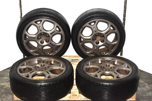 Used JDM Subaru Legacy B4 Blitzen 5x100 17x7JJ Wheels with 215/45R17 Tires for Sale