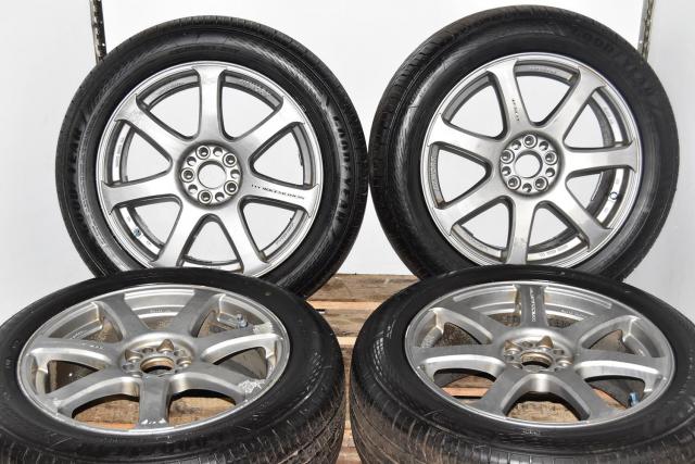 JDM Used Work Emotion Wheels 17x7 Offset 47 5x100 215/55/R17 Goodyear Tires