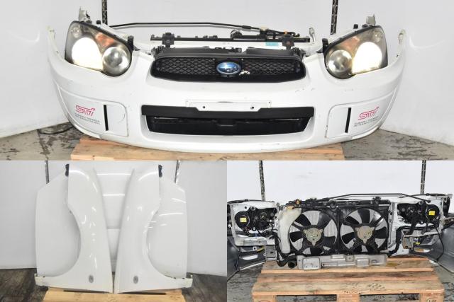 JDM WRX STi 2004-2005 Wagon Front End Version 8 GGA with Radiator Support, Fenders, Bumper Cover & HID Headlights